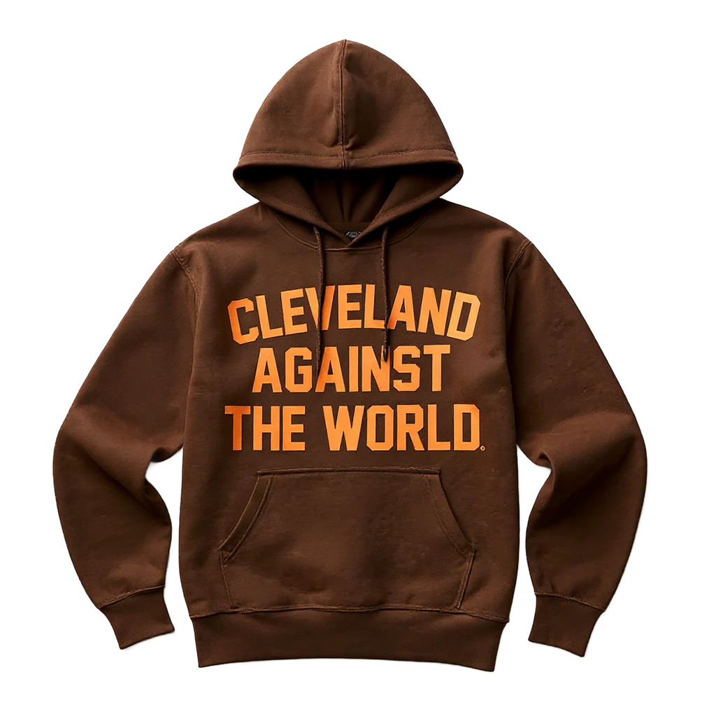 Brown & Orange Cleveland Against The World Hoody