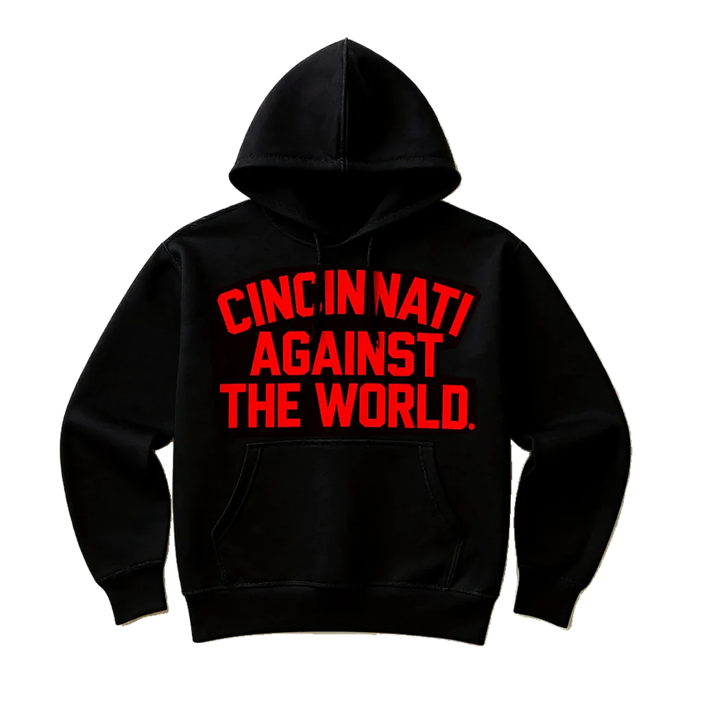 Black & Red Cincinnati Against The World Hoody