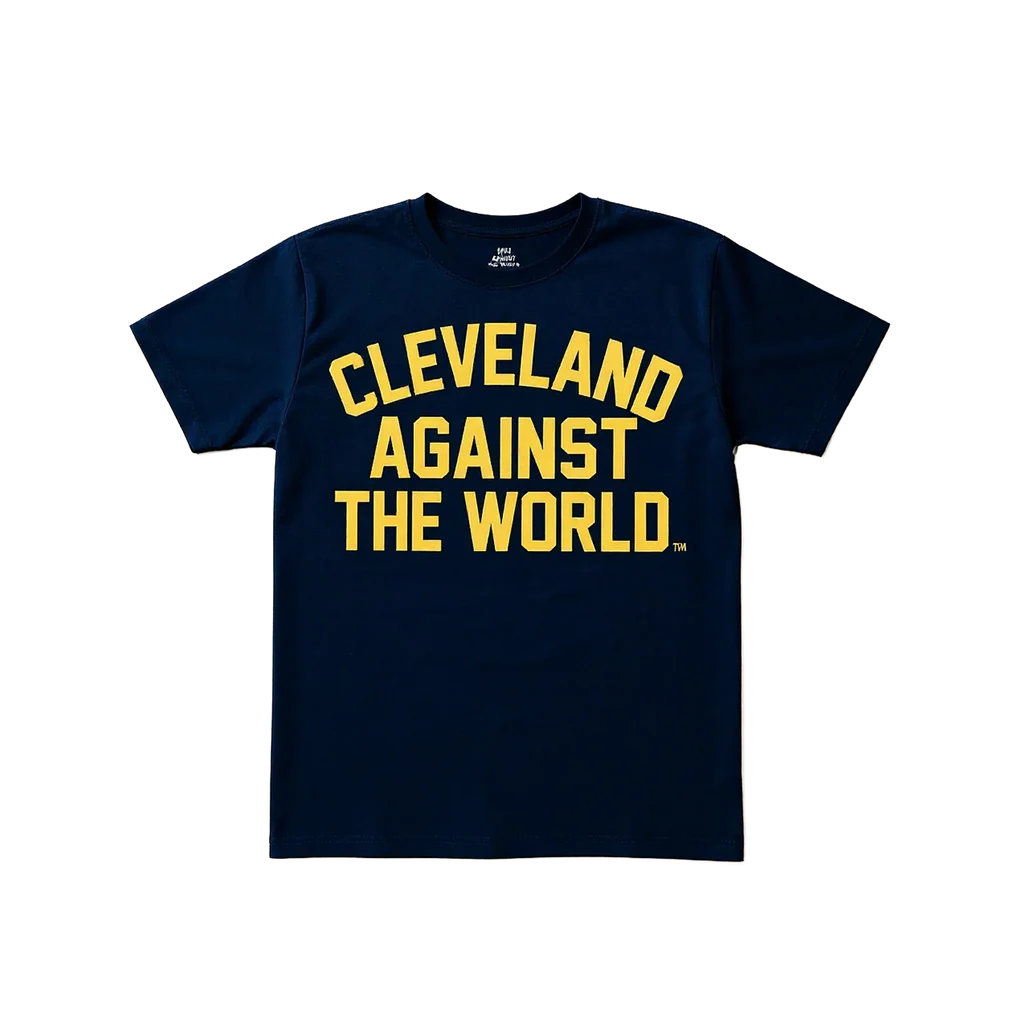 Navy & Yellow Cleveland Against The World Against The World Tee