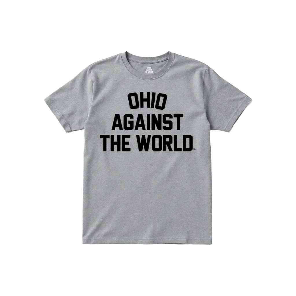 Grey & Black Ohio Against The World Tee