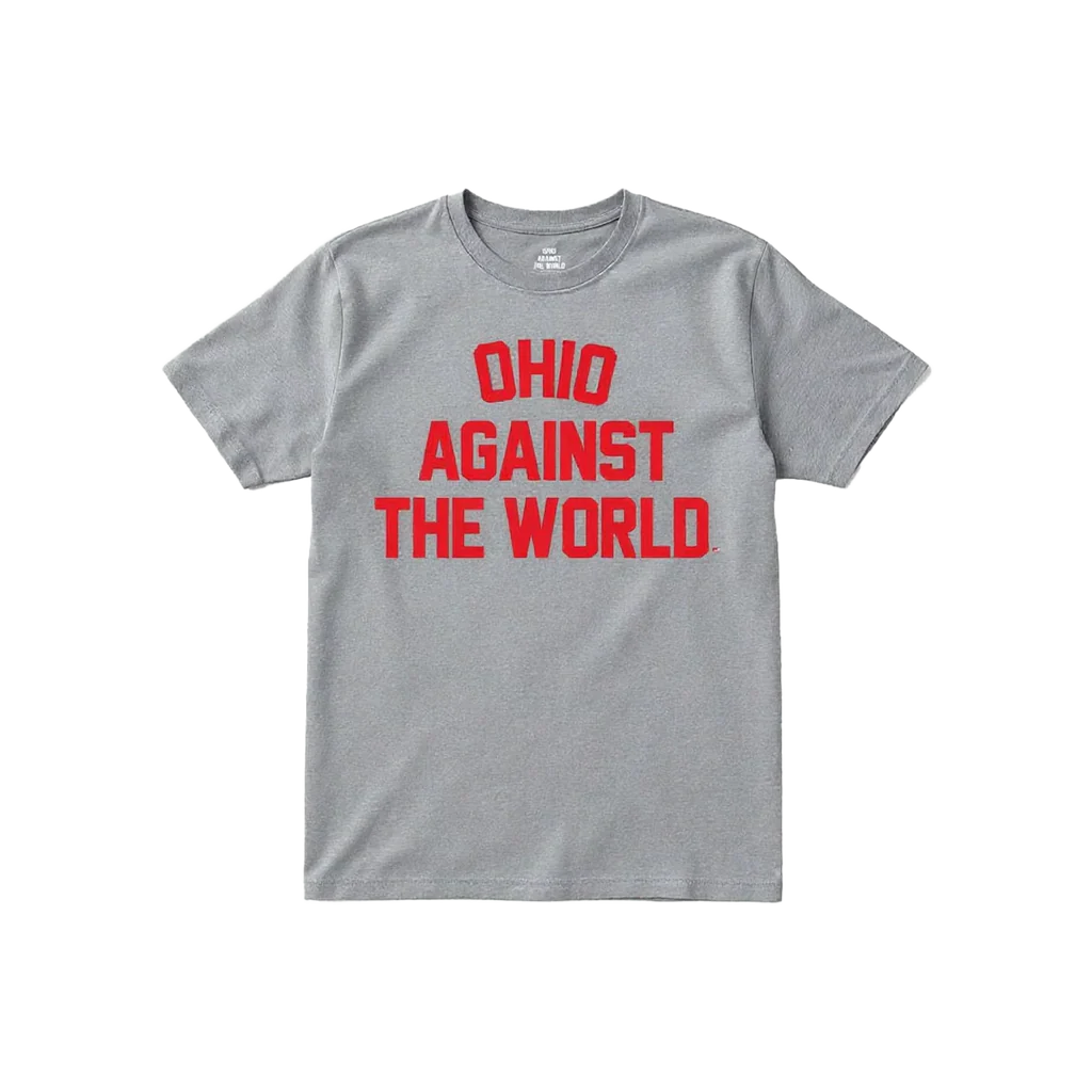 Grey & Red Ohio Against The World Tee