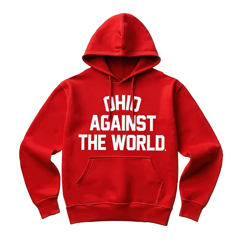 Red & White Ohio Against The World Hoody